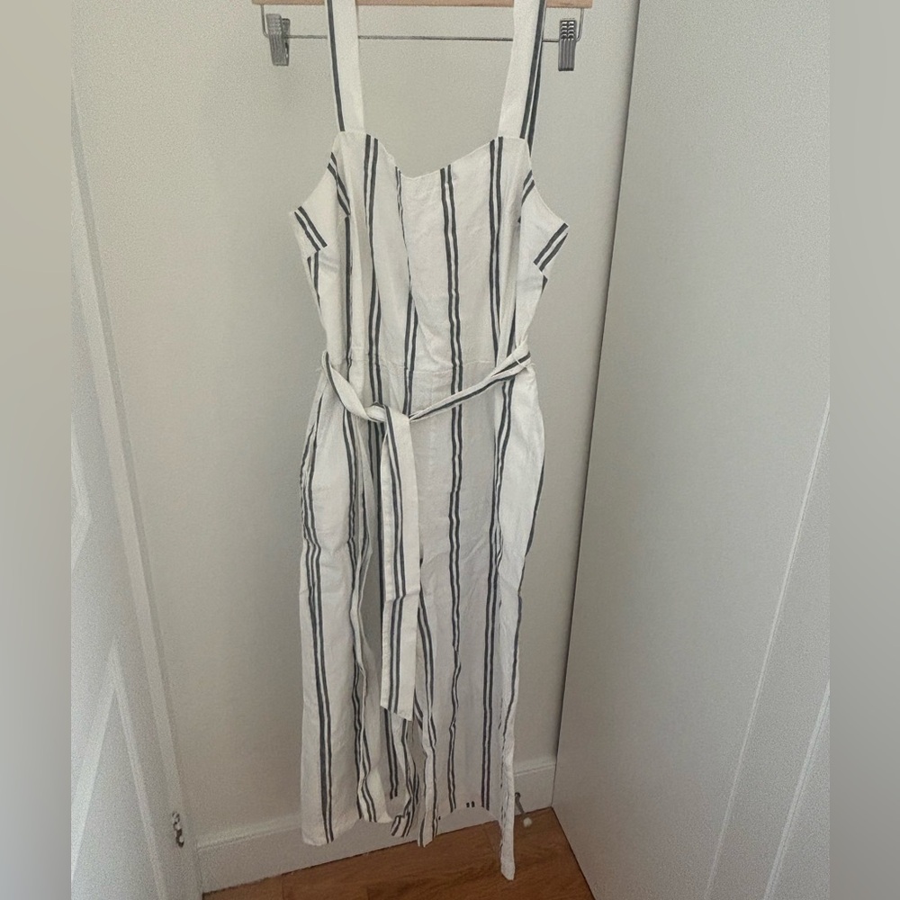 GAP Striped Linen wide leg jumpsuit